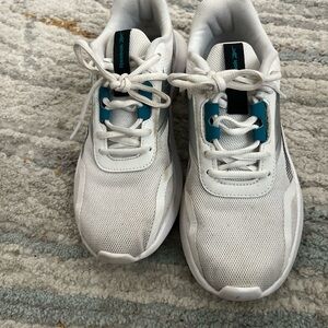 Reebok Woman’s White and Teal Sneakers Size 7.5